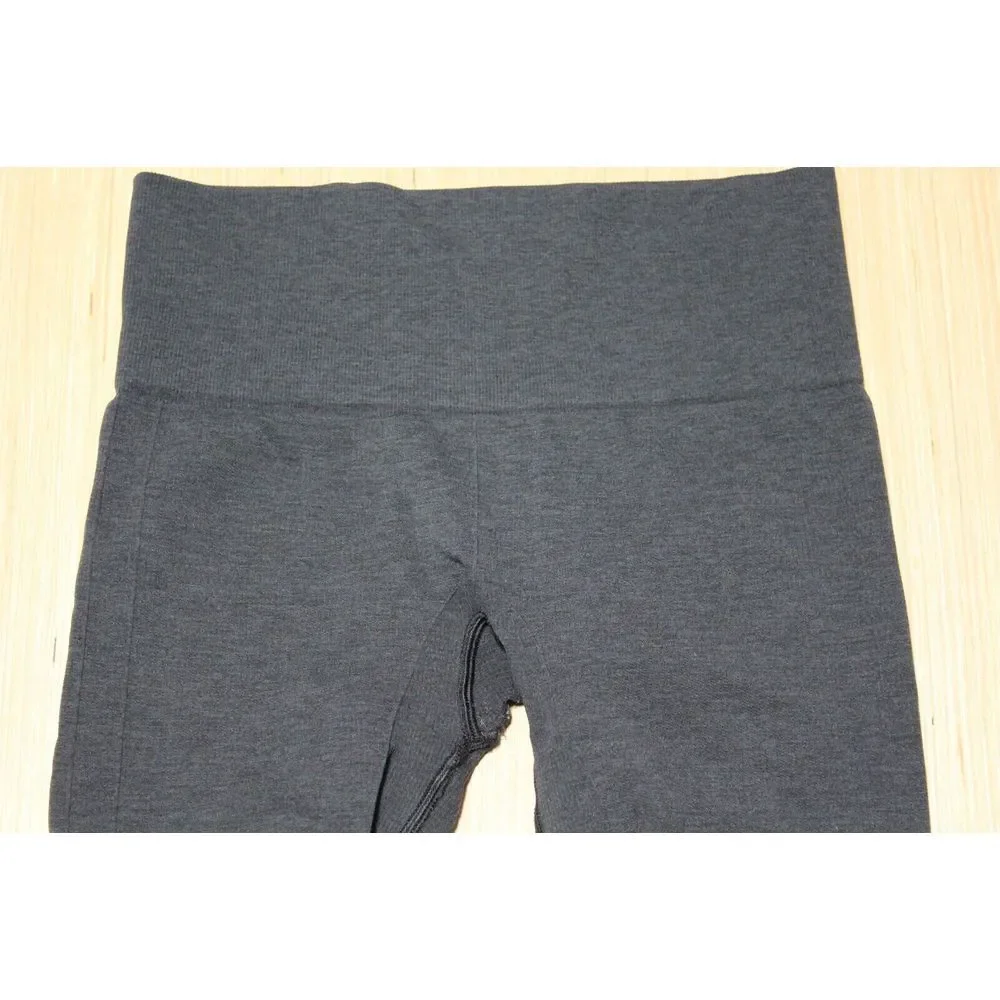 Lululemon Women's 4 In the Flow Cropped Ruched Heathered Black‎ Pants Leggings - Picture 4 of 9